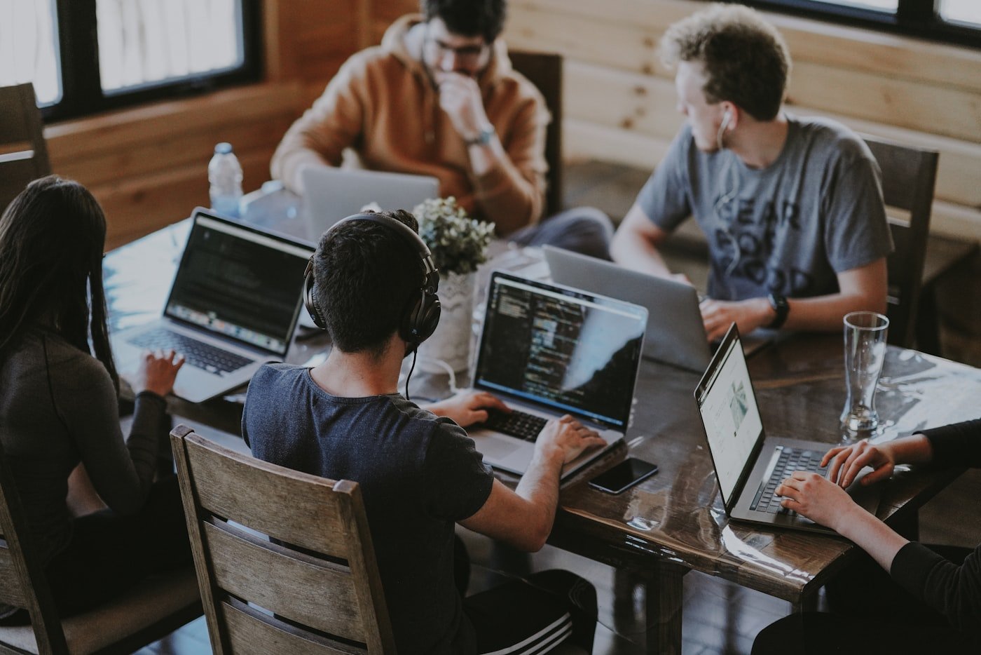 Team collaborating in the office