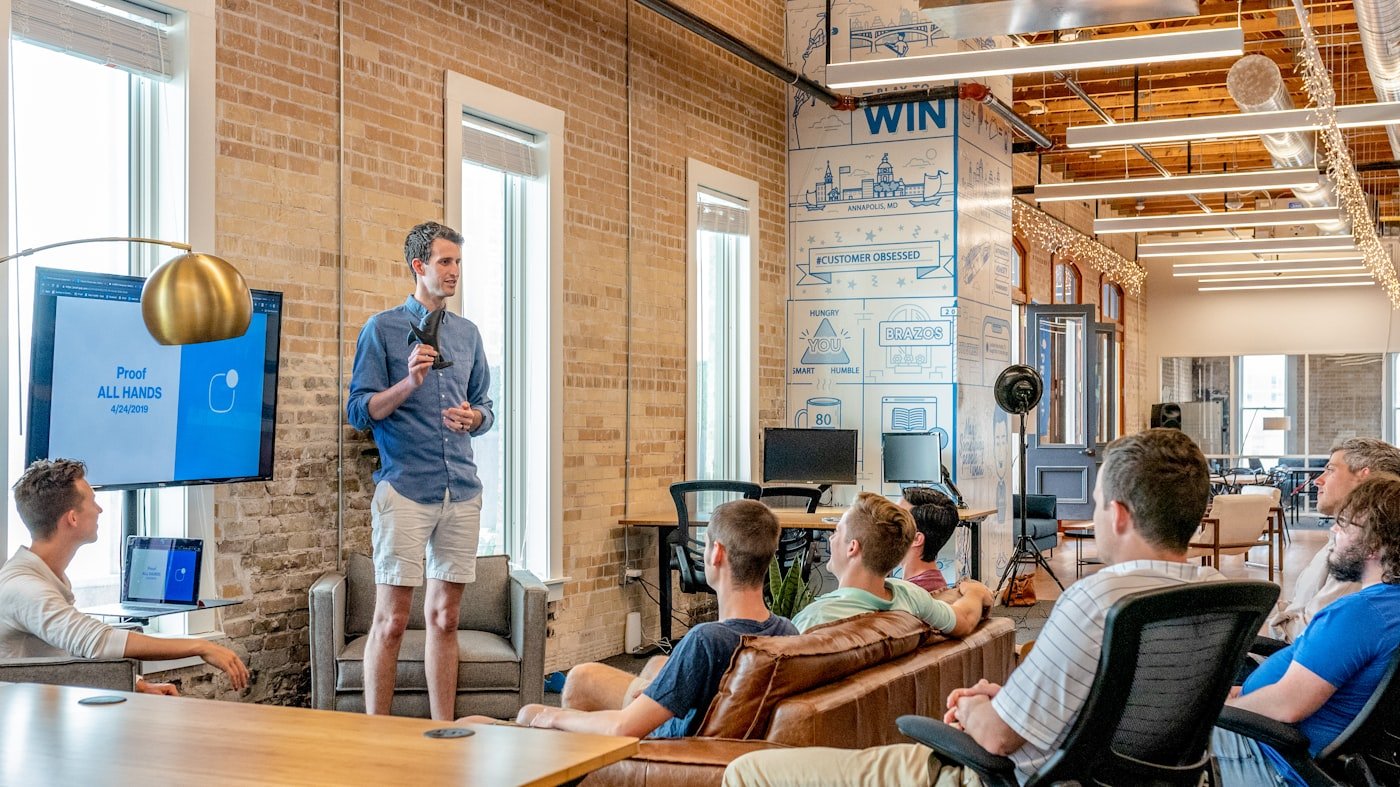 Support engineers in a meeting