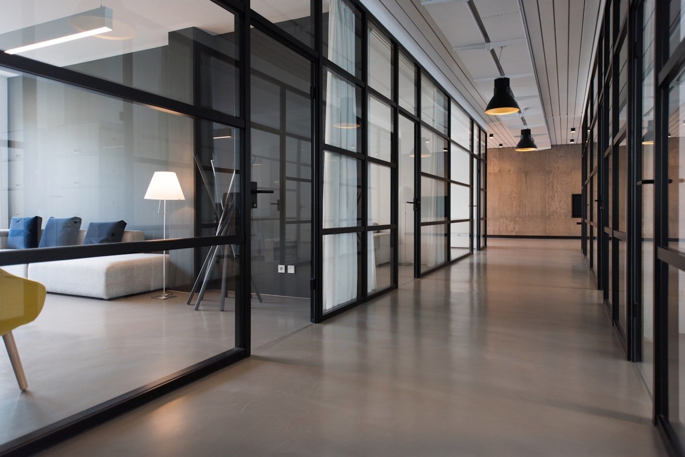 Office desks and windows